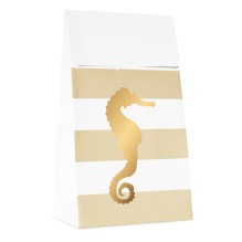 Delight Department - Geschenktüten 'Preppy Seahorse' Seepferdchen gold