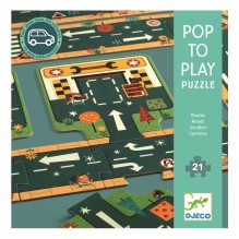 Djeco - Bodenpuzzle 'Straßen' 21 Teile