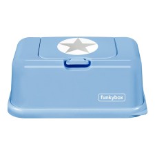 Feuchttücherbox Funkybox hellblau mit Stern in silber von Funkybox