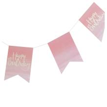 Ginger Ray - Happy Birthday Girlande 'Pick And Mix' Ombre rosa/gold