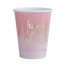 Pappbecher 'Pick And Mix' Ombre rosa/gold von Ginger Ray