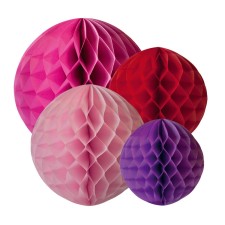 Papierkugeln Party Honeycombs in pink 4er-Set von JaBaDaBaDo