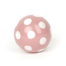 Möbel-Knauf Ball Punkte rosa-weiß von Knaufmanufaktur