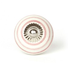 Möbel-Knauf Streifen weiß-rosa 4cm von Knaufmanufaktur
