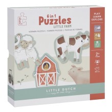 Little Dutch - 6 in 1 Formen Puzzle-Set 'Little Farm'