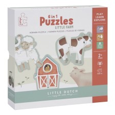 6 in 1 Formen Puzzle-Set 'Little Farm' von Little Dutch