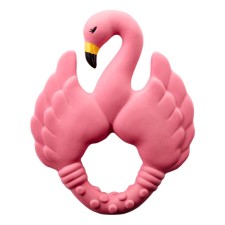 Beißring aus Naturkautschuk 'Flamingo' pink von Natruba