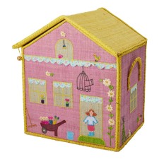 Spielzeugkorb 'Haus gelb' mittel von rice