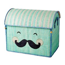 Spielzeugkorb Spielhaus 'Smiling Moustache' grün (groß) von rice