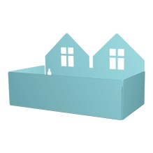 roommate - Wandregal & Box 'Häuser' pastellblau