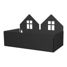 roommate - Wandregal & Box 'Häuser' schwarz