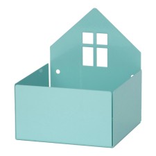 Wandregal & Box 'Haus' pastellblau von roommate