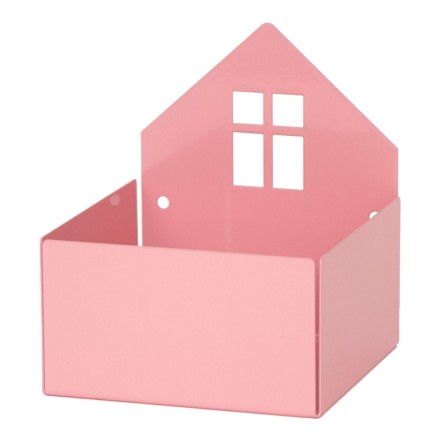 Wandregal & Box 'Haus' rosa