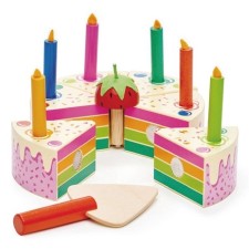 Holz Geburtstagskuchen 'Regenbogen' von Tender Leaf Toys