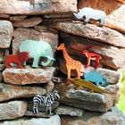 Holz Spielfiguren 'Safari Tiere' 8-teilig im Display