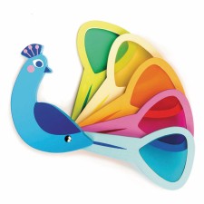 Holzspielzeug 'Pfau mit 5 Farben' von Tender Leaf Toys