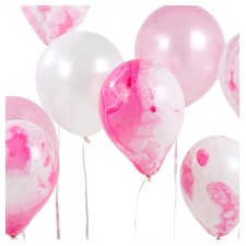 Luftballons 'We Heart Pink' in Marmor-Optik rosa von talking tables