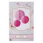 Papierkugeln Honeycombs in pink und rosa 3er-Set